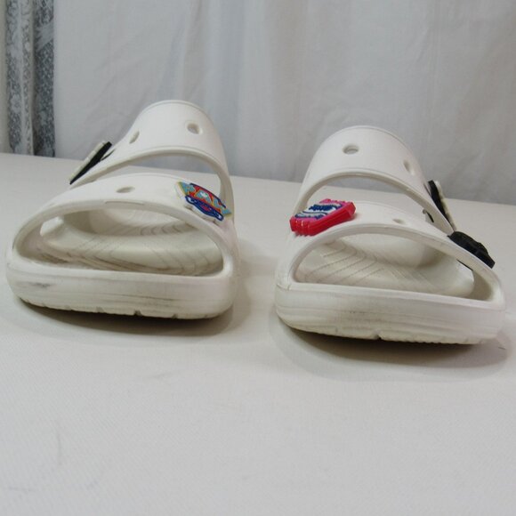 Crocs Classic White Sandals Slides w/Jibbitz Charms Unisex Size Womens 8 Mens 6 - Picture 3 of 9
